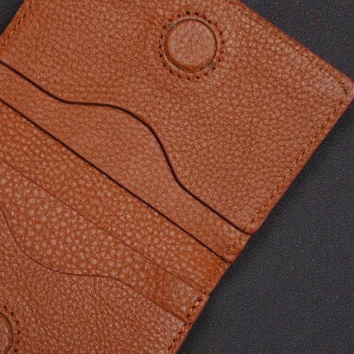 Zays Premium Leather Magnetic Card Holder - Slim and Eco-Friendly Mini Wallet for Unisex - Handmade Secure Compact and Stylish Design (ZCW110 - Brown - I)
