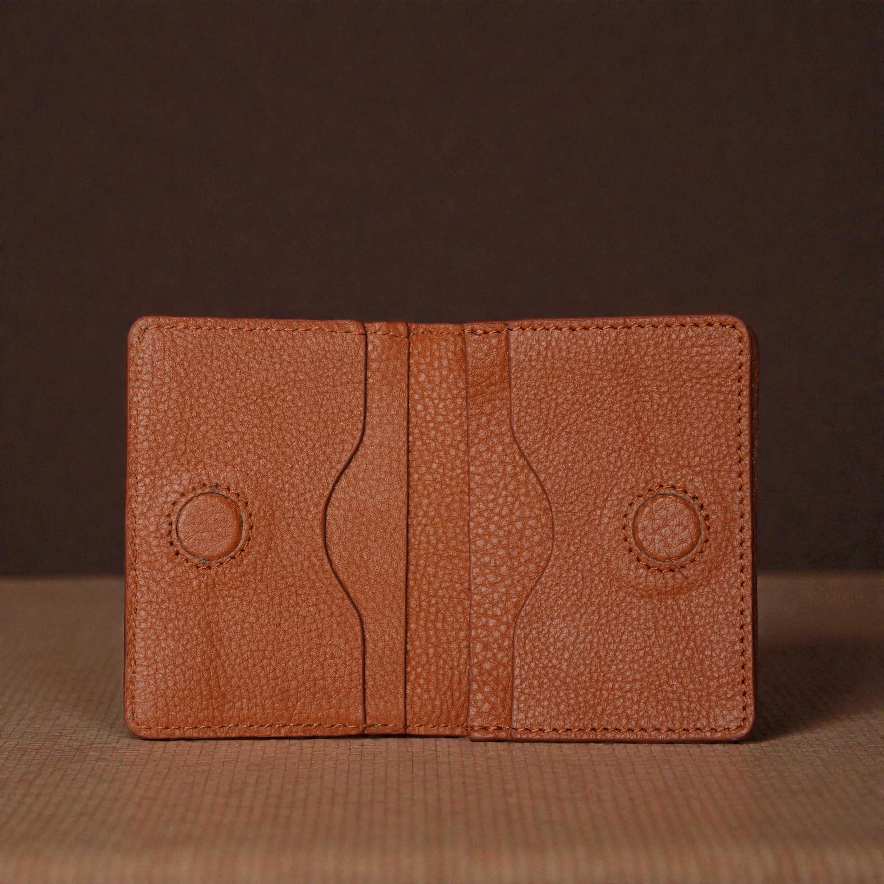 Zays Premium Leather Magnetic Card Holder - Slim and Eco-Friendly Mini Wallet for Unisex - Handmade Secure Compact and Stylish Design (ZCW110 - Brown - I)