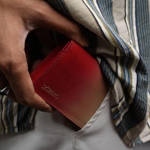 Zays Premium Leather Magnetic Card Holder - Slim and Eco-Friendly Mini Wallet for Unisex - Handmade Secure Compact and Stylish Design (ZCW116 Pink Cream Mix)