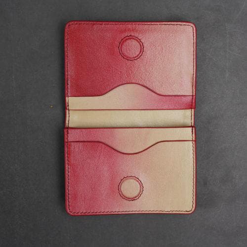 Zays Premium Leather Magnetic Card Holder - Slim and Eco-Friendly Mini Wallet for Unisex - Handmade Secure Compact and Stylish Design (ZCW116 Pink Cream Mix)