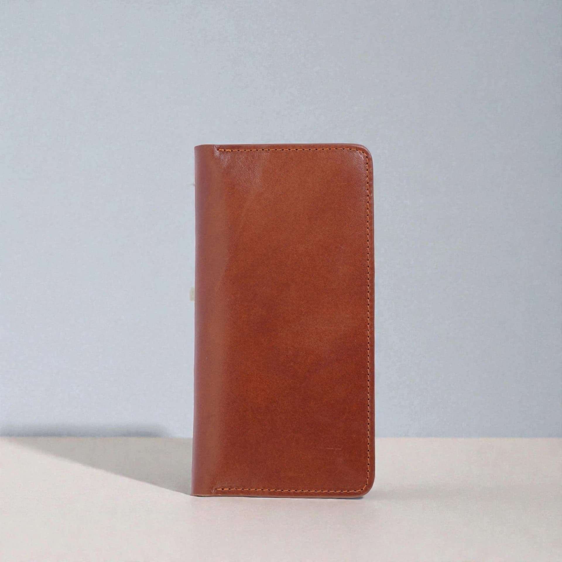 Zays Premium Genuine Leather Long Wallet for Unisex - Elegant Design Spacious Card and Mobile Slots - Durable Full Grain Leather (ZLW106-Brown)