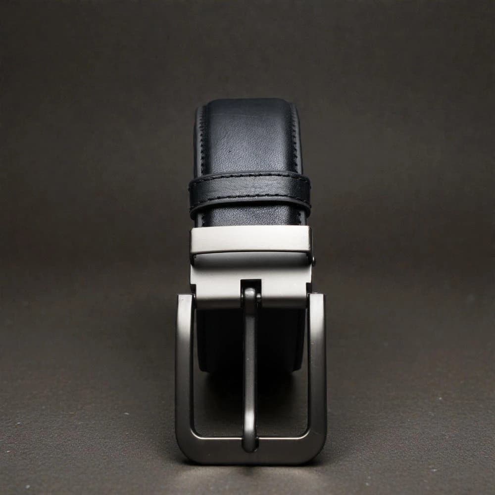 Zays Handcrafted Genuine Leather Belt for Men – Premium Quality, Adjustable, Stylish & Durable (BS103-BC101-Black)