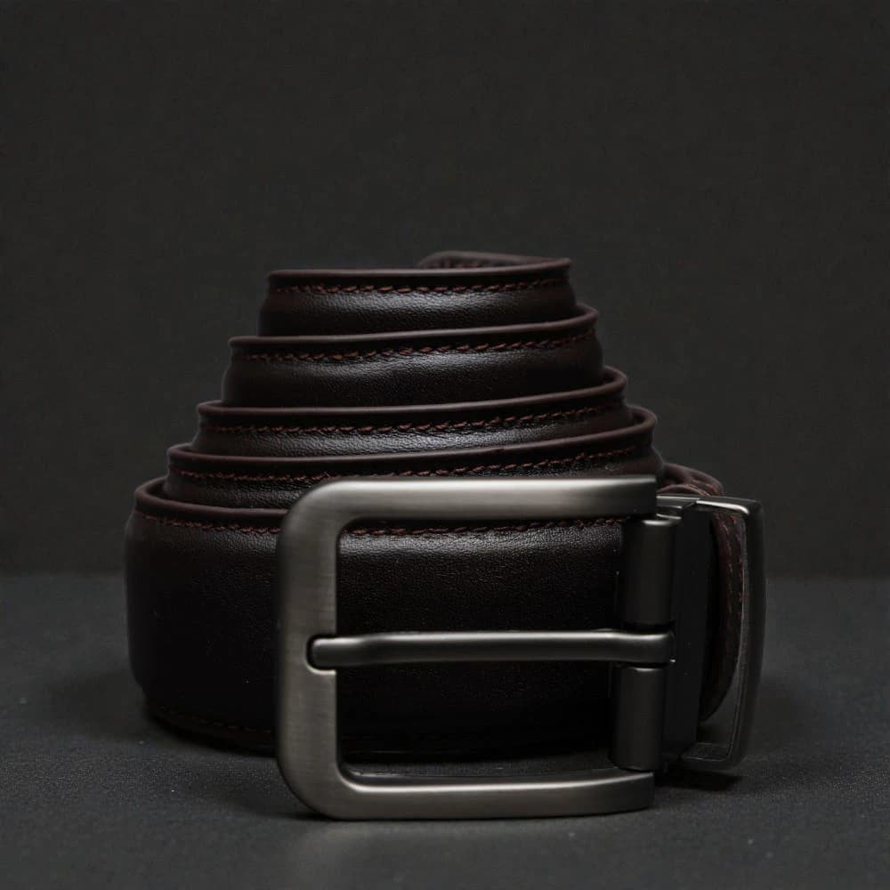 Zays Handcrafted Genuine Leather Belt for Men – Premium Quality, Adjustable, Stylish & Durable (BS104-BC101-Chocolate)