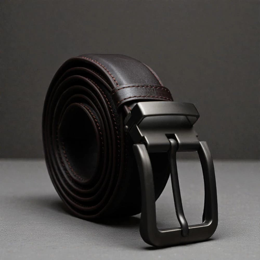 Zays Handcrafted Genuine Leather Belt for Men – Premium Quality, Adjustable, Stylish & Durable (BS104-BC101-Chocolate)
