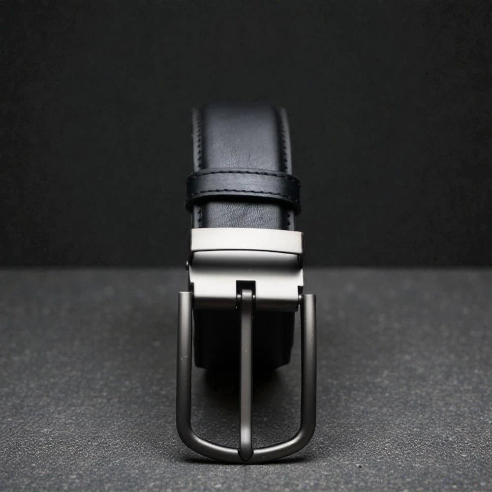 Zays Handcrafted Genuine Leather Belt for Men – Premium Quality, Adjustable, Stylish & Durable (BS103-BC102-Black)