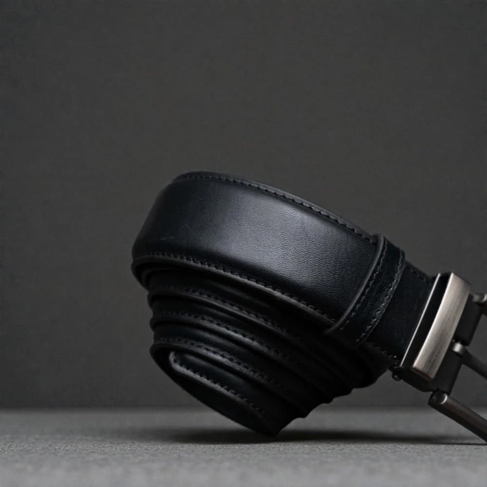 Zays Handcrafted Genuine Leather Belt for Men – Premium Quality, Adjustable, Stylish & Durable (BS103-BC102-Black)