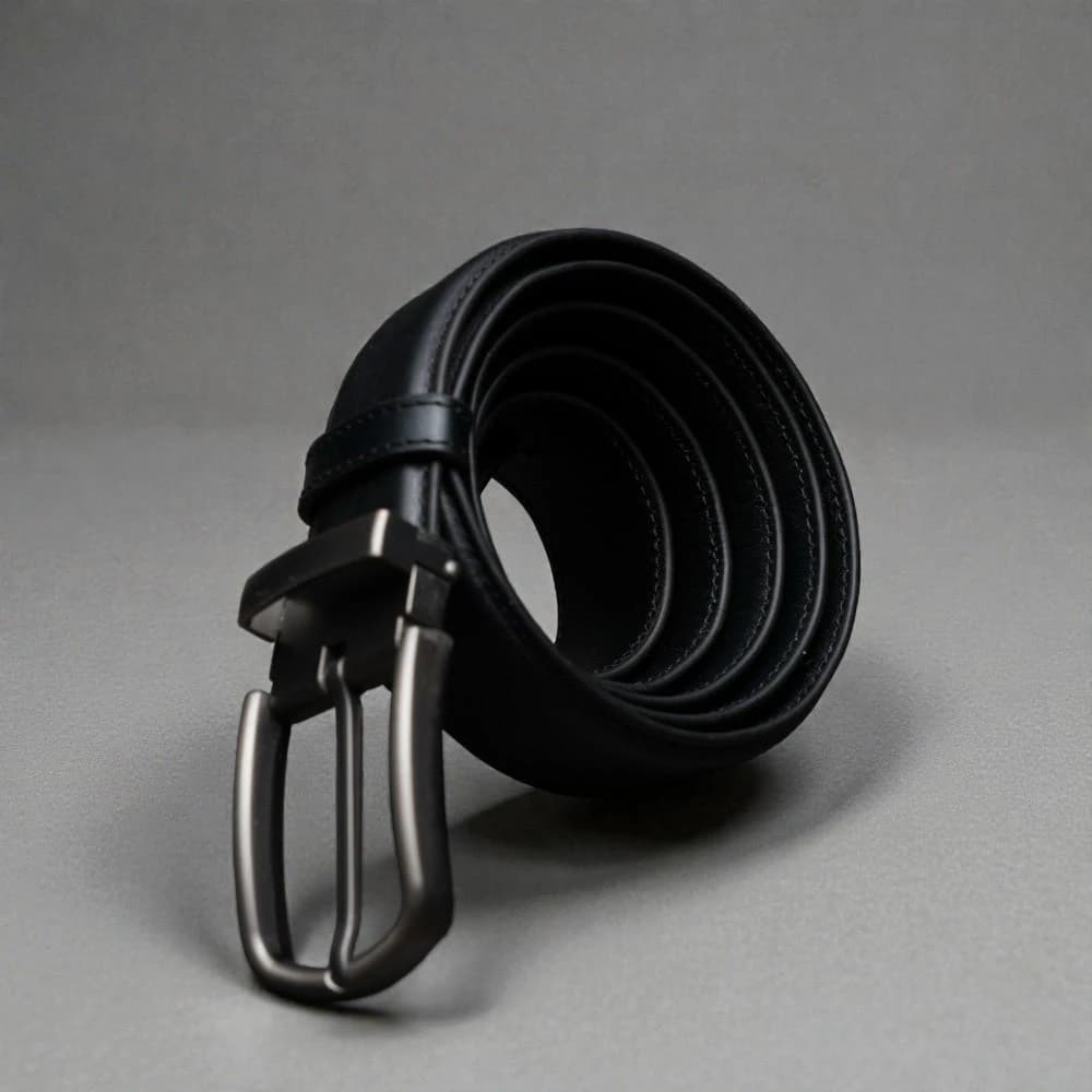 Zays Handcrafted Genuine Leather Belt for Men – Premium Quality, Adjustable, Stylish & Durable (BS103-BC102-Black)