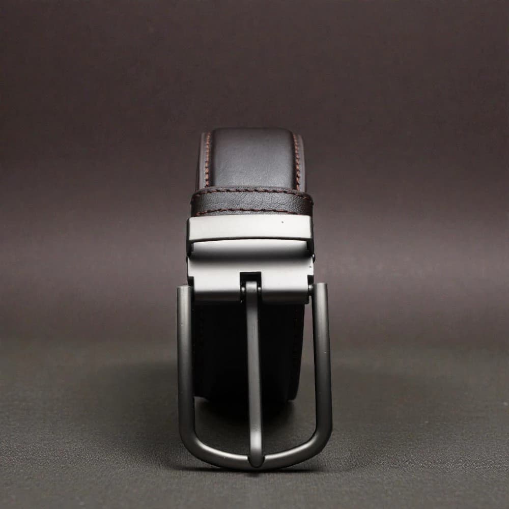 Zays Handcrafted Genuine Leather Belt for Men – Premium Quality, Adjustable, Stylish & Durable (BS104-BC102-Chocolate)