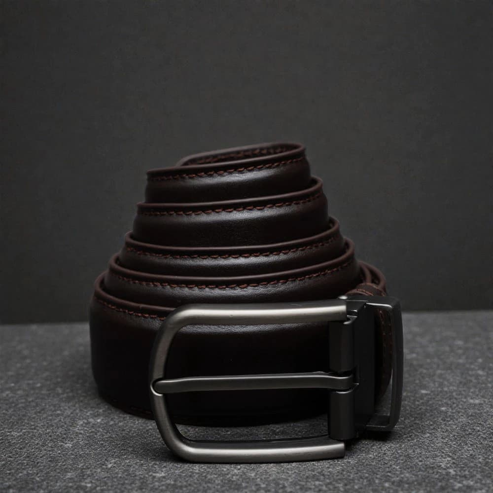 Zays Handcrafted Genuine Leather Belt for Men – Premium Quality, Adjustable, Stylish & Durable (BS104-BC102-Chocolate)
