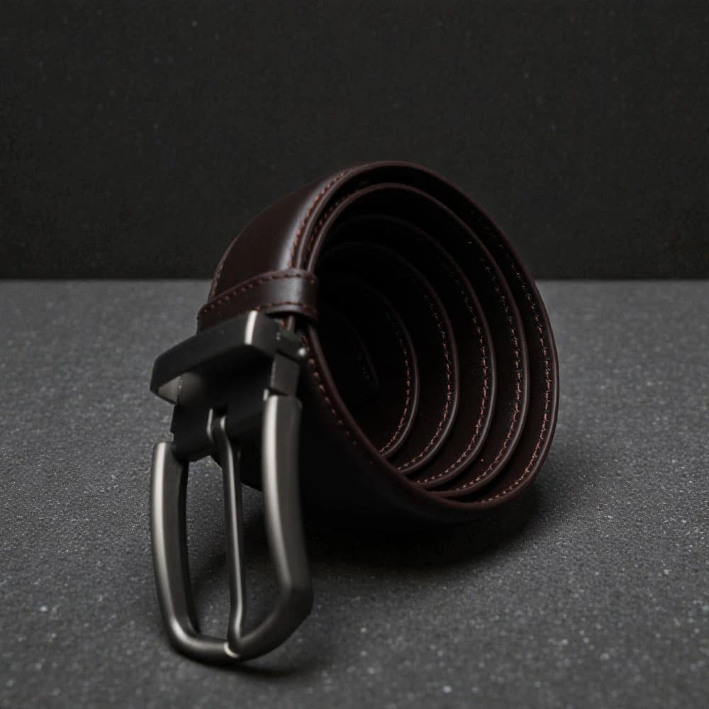 Zays Handcrafted Genuine Leather Belt for Men – Premium Quality, Adjustable, Stylish & Durable (BS104-BC102-Chocolate)