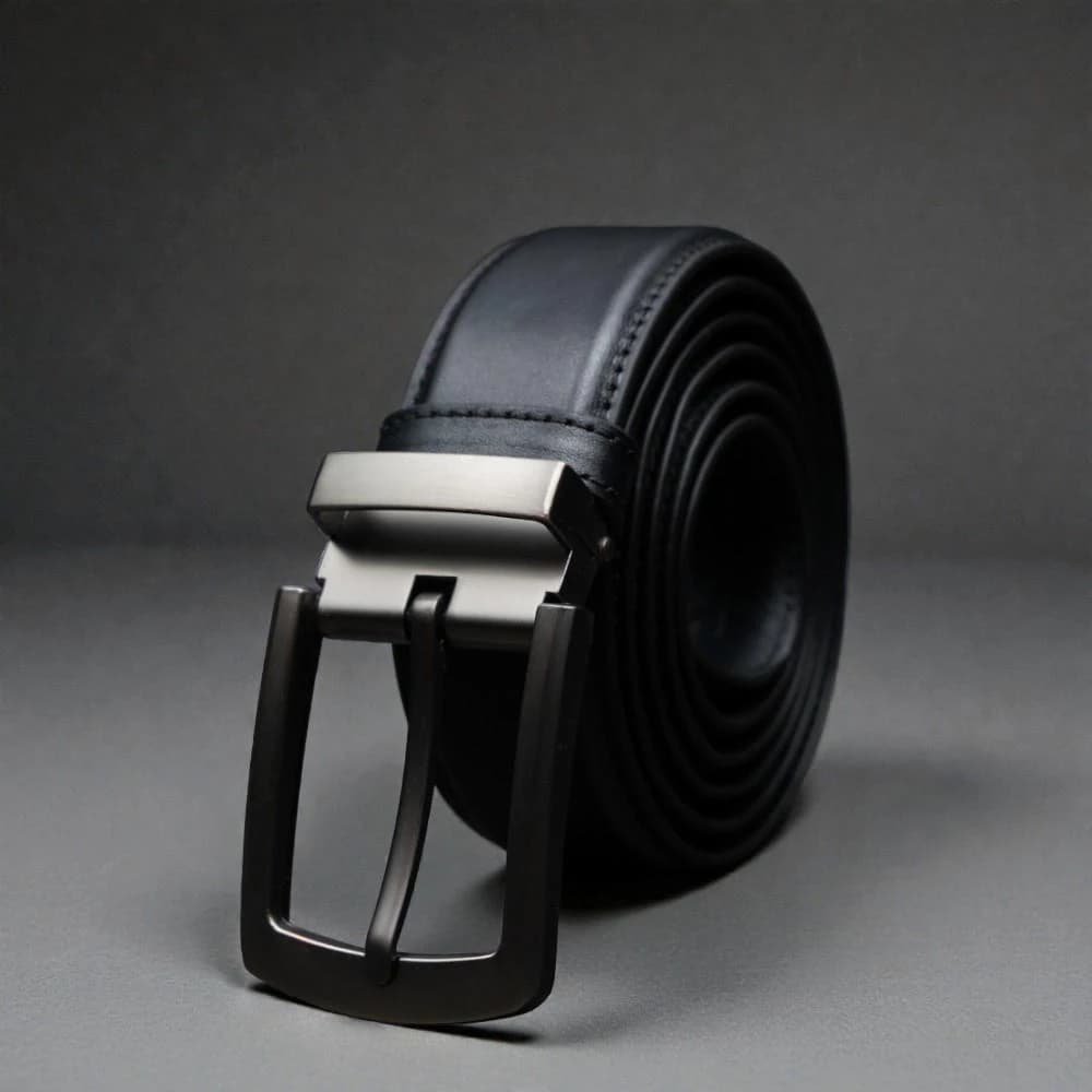Zays Handcrafted Genuine Leather Belt for Men – Premium Quality, Adjustable, Stylish & Durable (BS103-BC103-Black)