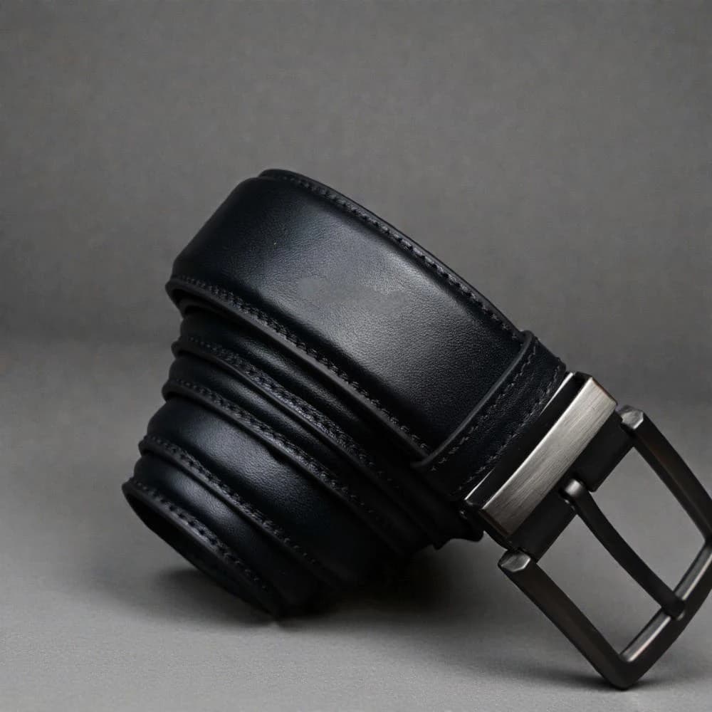 Zays Handcrafted Genuine Leather Belt for Men – Premium Quality, Adjustable, Stylish & Durable (BS103-BC103-Black)