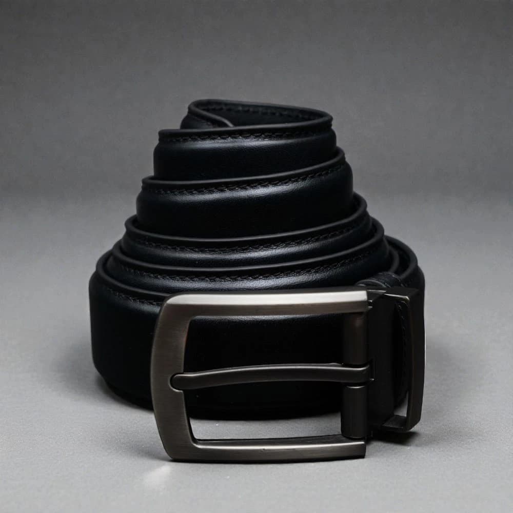 Zays Handcrafted Genuine Leather Belt for Men – Premium Quality, Adjustable, Stylish & Durable (BS103-BC103-Black)