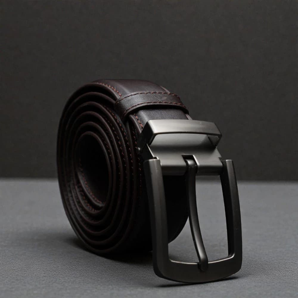 Zays Handcrafted Genuine Leather Belt for Men – Premium Quality, Adjustable, Stylish & Durable (BS104-BC103-Chocolate)