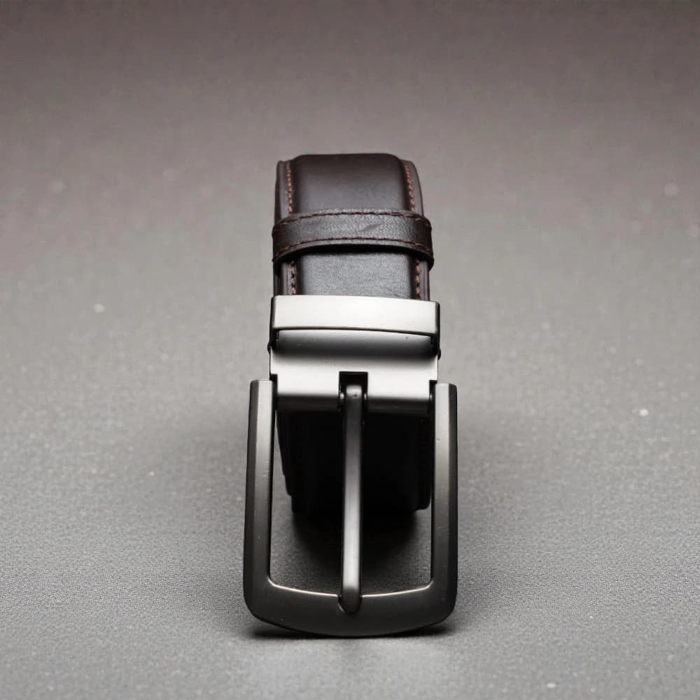 Zays Handcrafted Genuine Leather Belt for Men – Premium Quality, Adjustable, Stylish & Durable (BS104-BC103-Chocolate)