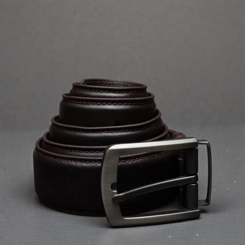 Zays Handcrafted Genuine Leather Belt for Men – Premium Quality, Adjustable, Stylish & Durable (BS104-BC103-Chocolate)