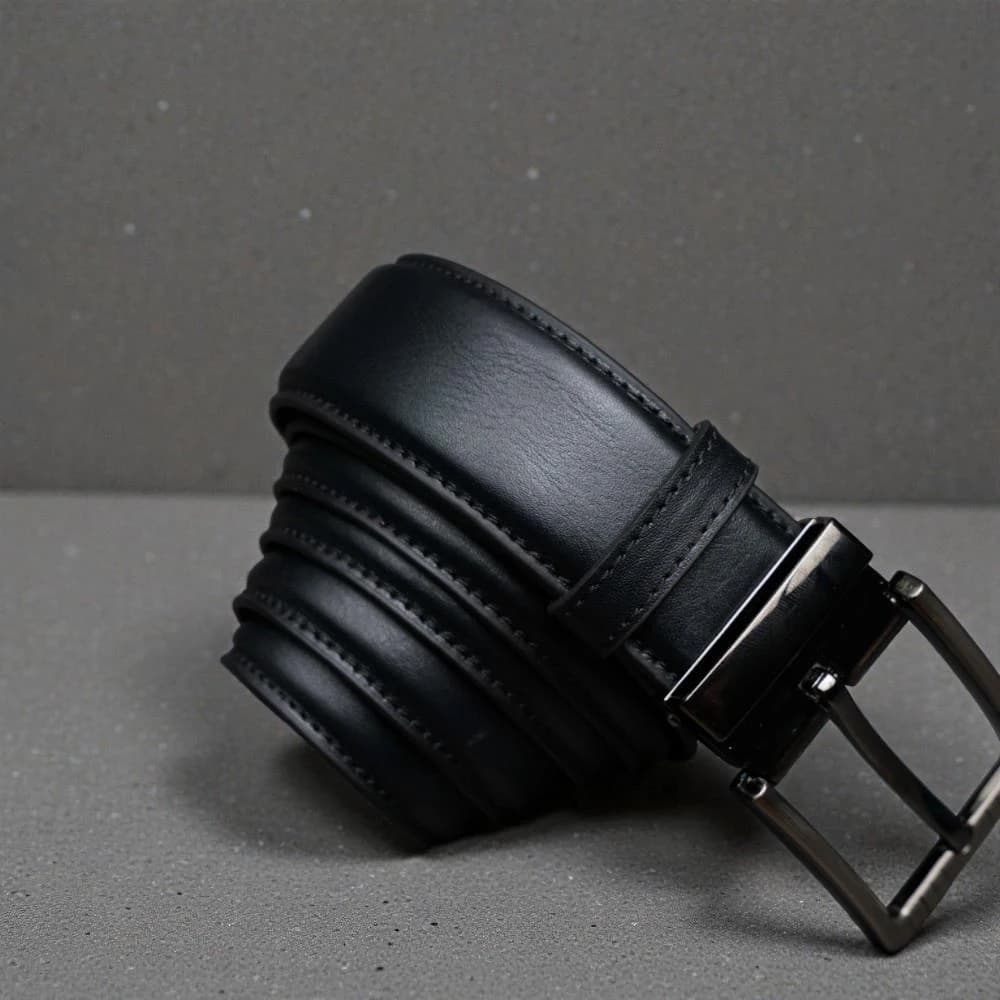 Zays Handcrafted Leather Belt for Men - Full-Grain Cowhide Adjustable Fit Stylish and Long-Lasting Designed for Office Traditional and Casual Use - Sweat-Resistant Anti-Crack Build Ideal for Daily Wear BS103-BC117-Black