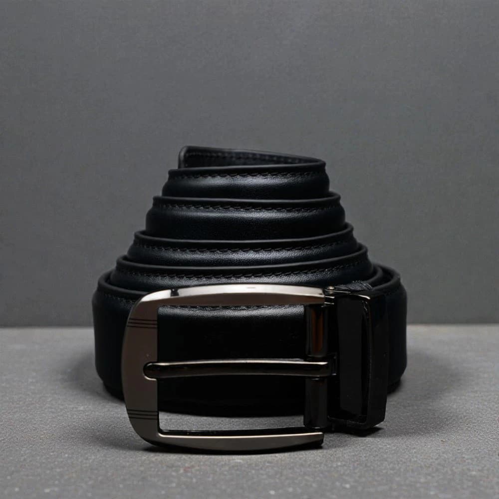 Zays Handcrafted Leather Belt for Men - Full-Grain Cowhide Adjustable Fit Stylish and Long-Lasting Designed for Office Traditional and Casual Use - Sweat-Resistant Anti-Crack Build Ideal for Daily Wear BS103-BC118-Black