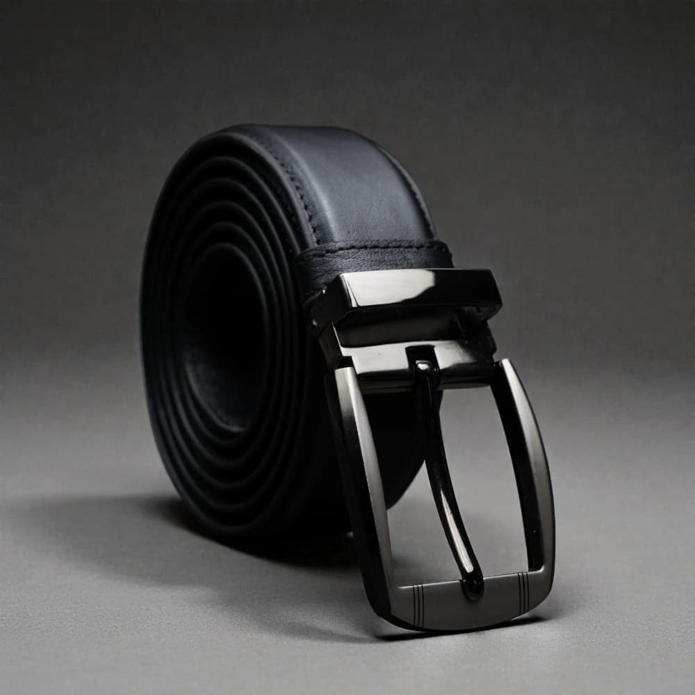 Zays Handcrafted Leather Belt for Men - Full-Grain Cowhide Adjustable Fit Stylish and Long-Lasting Designed for Office Traditional and Casual Use - Sweat-Resistant Anti-Crack Build Ideal for Daily Wear BS103-BC118-Black