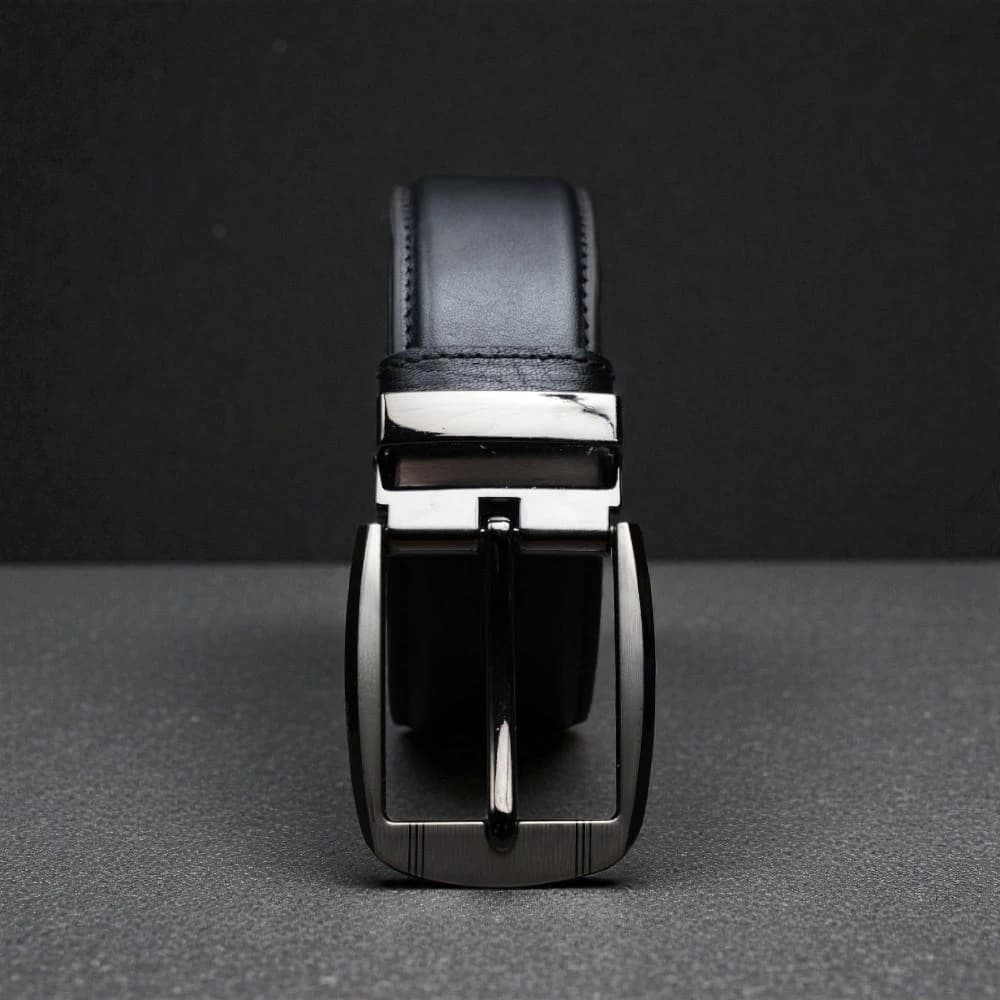 Zays Handcrafted Leather Belt for Men - Full-Grain Cowhide Adjustable Fit Stylish and Long-Lasting Designed for Office Traditional and Casual Use - Sweat-Resistant Anti-Crack Build Ideal for Daily Wear BS103-BC118-Black