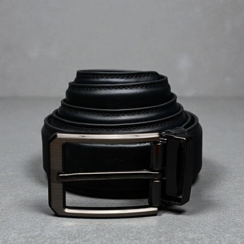 Zays Handcrafted Leather Belt for Men - Full-Grain Cowhide Adjustable Fit Stylish and Long-Lasting Designed for Office Traditional and Casual Use - Sweat-Resistant Anti-Crack Build Ideal for Daily Wear BS103-BC119-Black