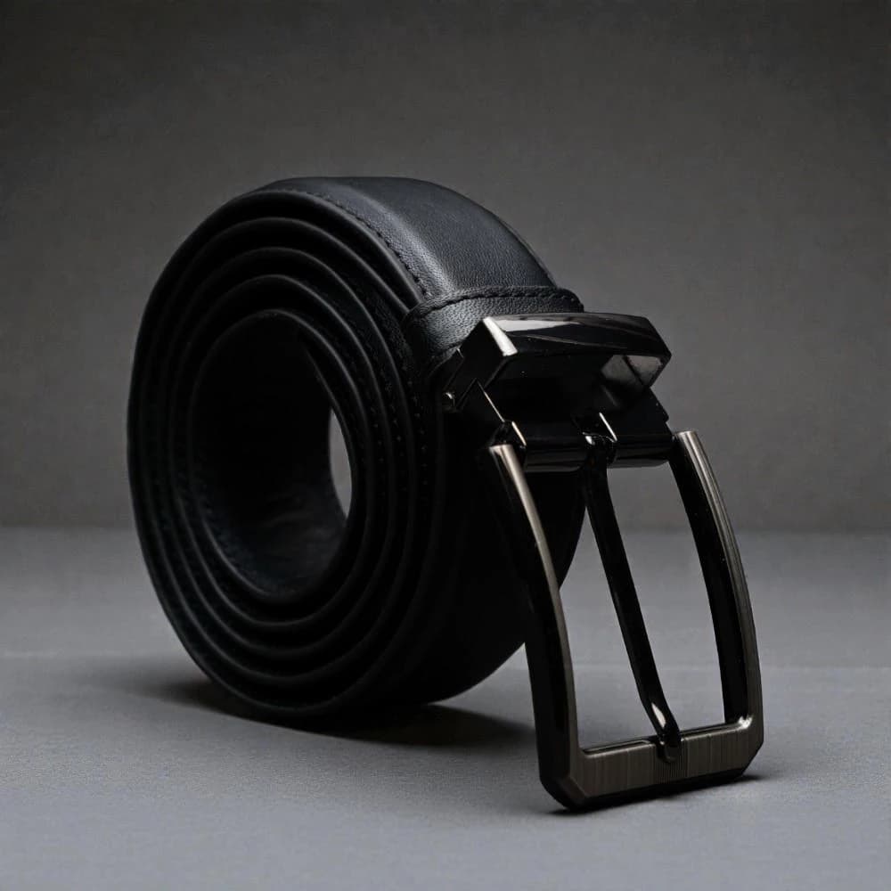 Zays Handcrafted Leather Belt for Men - Full-Grain Cowhide Adjustable Fit Stylish and Long-Lasting Designed for Office Traditional and Casual Use - Sweat-Resistant Anti-Crack Build Ideal for Daily Wear BS103-BC119-Black