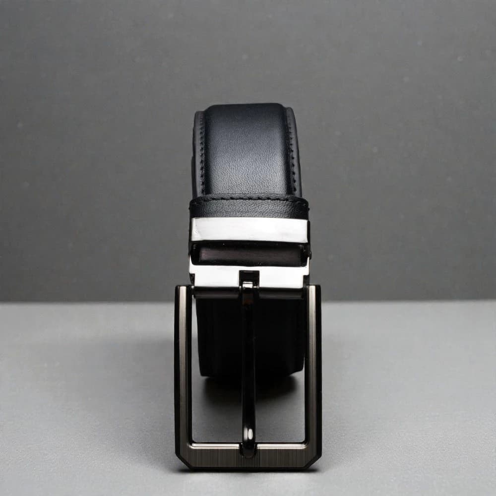 Zays Handcrafted Leather Belt for Men - Full-Grain Cowhide Adjustable Fit Stylish and Long-Lasting Designed for Office Traditional and Casual Use - Sweat-Resistant Anti-Crack Build Ideal for Daily Wear BS103-BC119-Black
