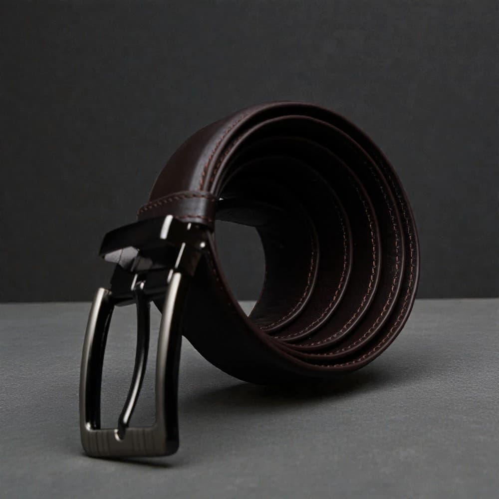 Zays Handcrafted Leather Belt for Men - Full-Grain Cowhide Adjustable Fit Stylish and Long-Lasting Designed for Office Traditional and Casual Use - Sweat-Resistant Anti-Crack Build Ideal for Daily Wear BS104-BC117-Chocolate