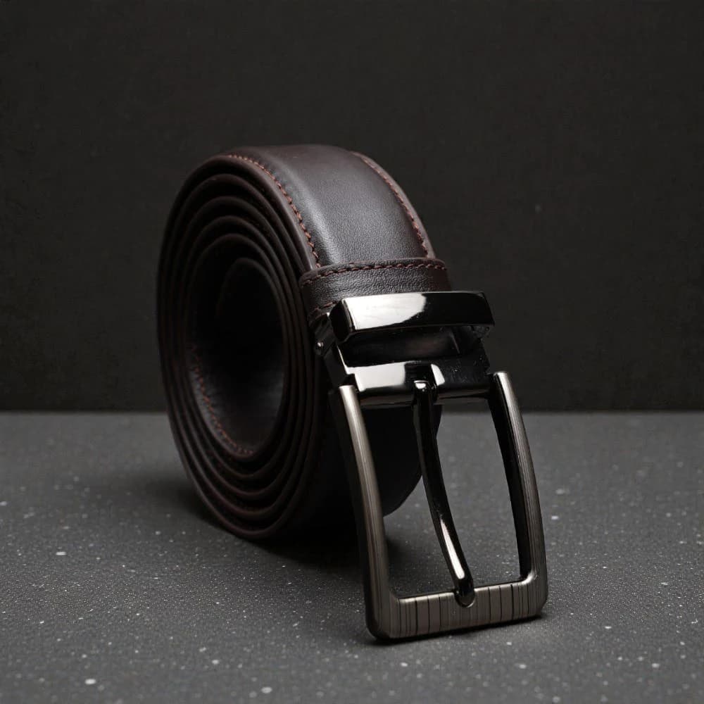 Zays Handcrafted Leather Belt for Men - Full-Grain Cowhide Adjustable Fit Stylish and Long-Lasting Designed for Office Traditional and Casual Use - Sweat-Resistant Anti-Crack Build Ideal for Daily Wear BS104-BC117-Chocolate