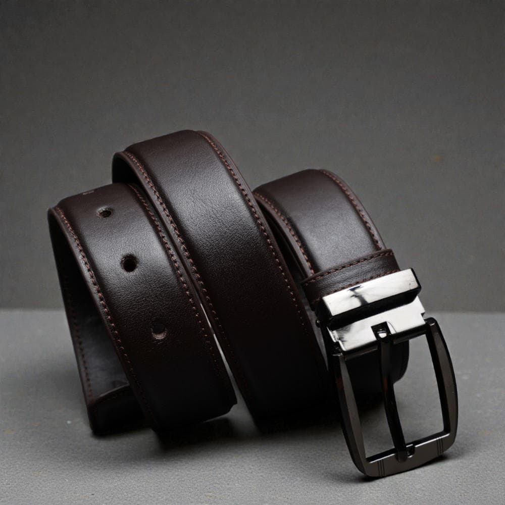 Zays Handcrafted Leather Belt for Men - Full-Grain Cowhide Adjustable Fit Stylish and Long-Lasting Designed for Office Traditional and Casual Use - Sweat-Resistant Anti-Crack Build Ideal for Daily Wear BS104-BC118-Chocolate