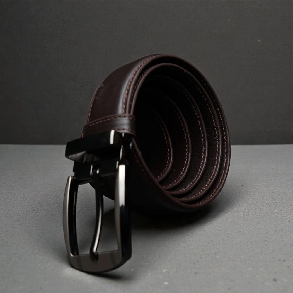 Zays Handcrafted Leather Belt for Men - Full-Grain Cowhide Adjustable Fit Stylish and Long-Lasting Designed for Office Traditional and Casual Use - Sweat-Resistant Anti-Crack Build Ideal for Daily Wear BS104-BC118-Chocolate