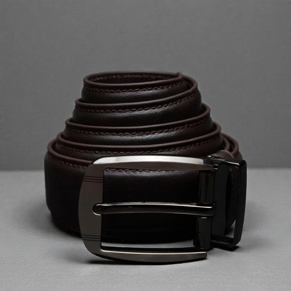 Zays Handcrafted Leather Belt for Men - Full-Grain Cowhide Adjustable Fit Stylish and Long-Lasting Designed for Office Traditional and Casual Use - Sweat-Resistant Anti-Crack Build Ideal for Daily Wear BS104-BC118-Chocolate