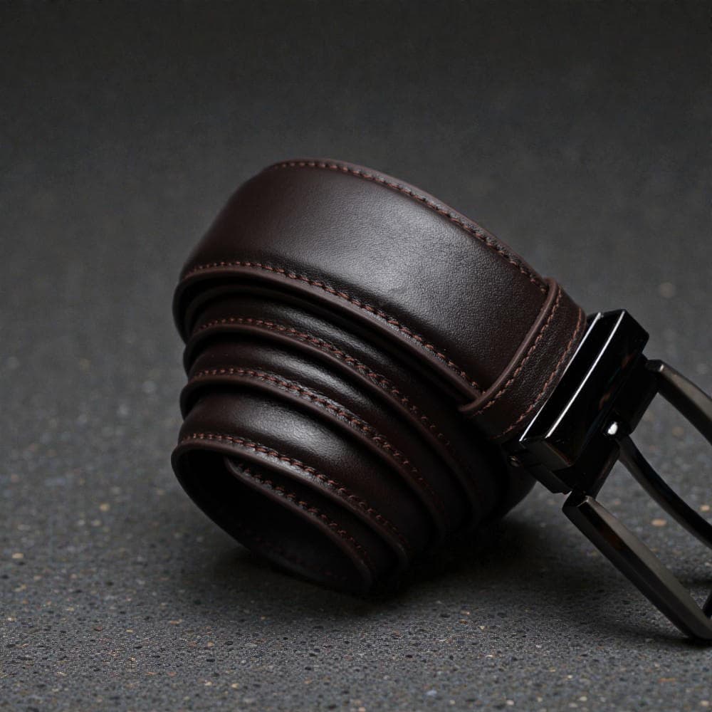 Zays Handcrafted Leather Belt for Men - Full-Grain Cowhide Adjustable Fit Stylish and Long-Lasting Designed for Office Traditional and Casual Use - Sweat-Resistant Anti-Crack Build Ideal for Daily Wear BS104-BC118-Chocolate