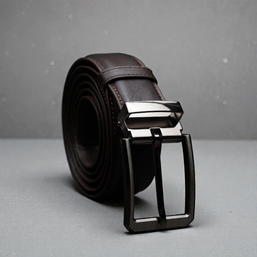 Zays Handcrafted Leather Belt for Men - Full-Grain Cowhide Adjustable Fit Stylish and Long-Lasting Designed for Office Traditional and Casual Use - Sweat-Resistant Anti-Crack Build Ideal for Daily Wear BS104-BC119-Chocolate