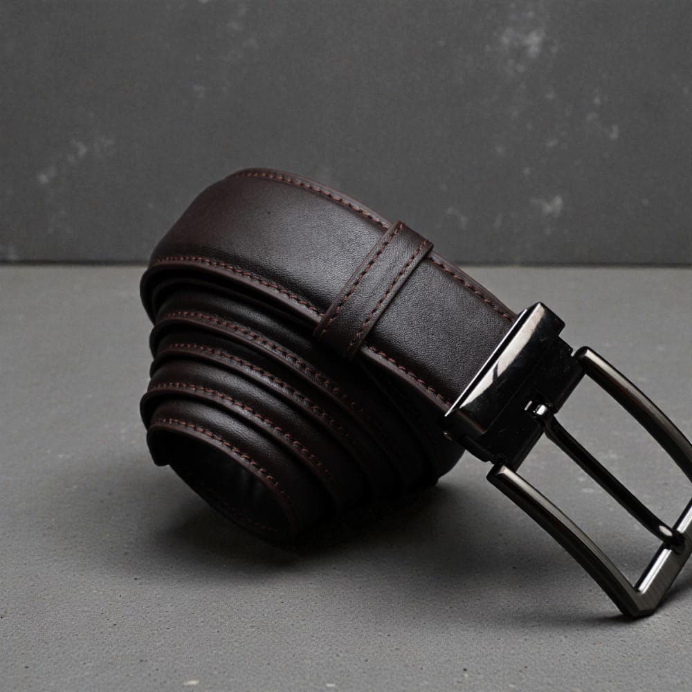 Zays Handcrafted Leather Belt for Men - Full-Grain Cowhide Adjustable Fit Stylish and Long-Lasting Designed for Office Traditional and Casual Use - Sweat-Resistant Anti-Crack Build Ideal for Daily Wear BS104-BC119-Chocolate
