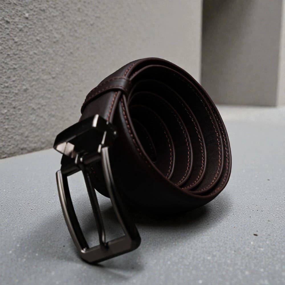 Zays Handcrafted Leather Belt for Men - Full-Grain Cowhide Adjustable Fit Stylish and Long-Lasting Designed for Office Traditional and Casual Use - Sweat-Resistant Anti-Crack Build Ideal for Daily Wear BS104-BC119-Chocolate