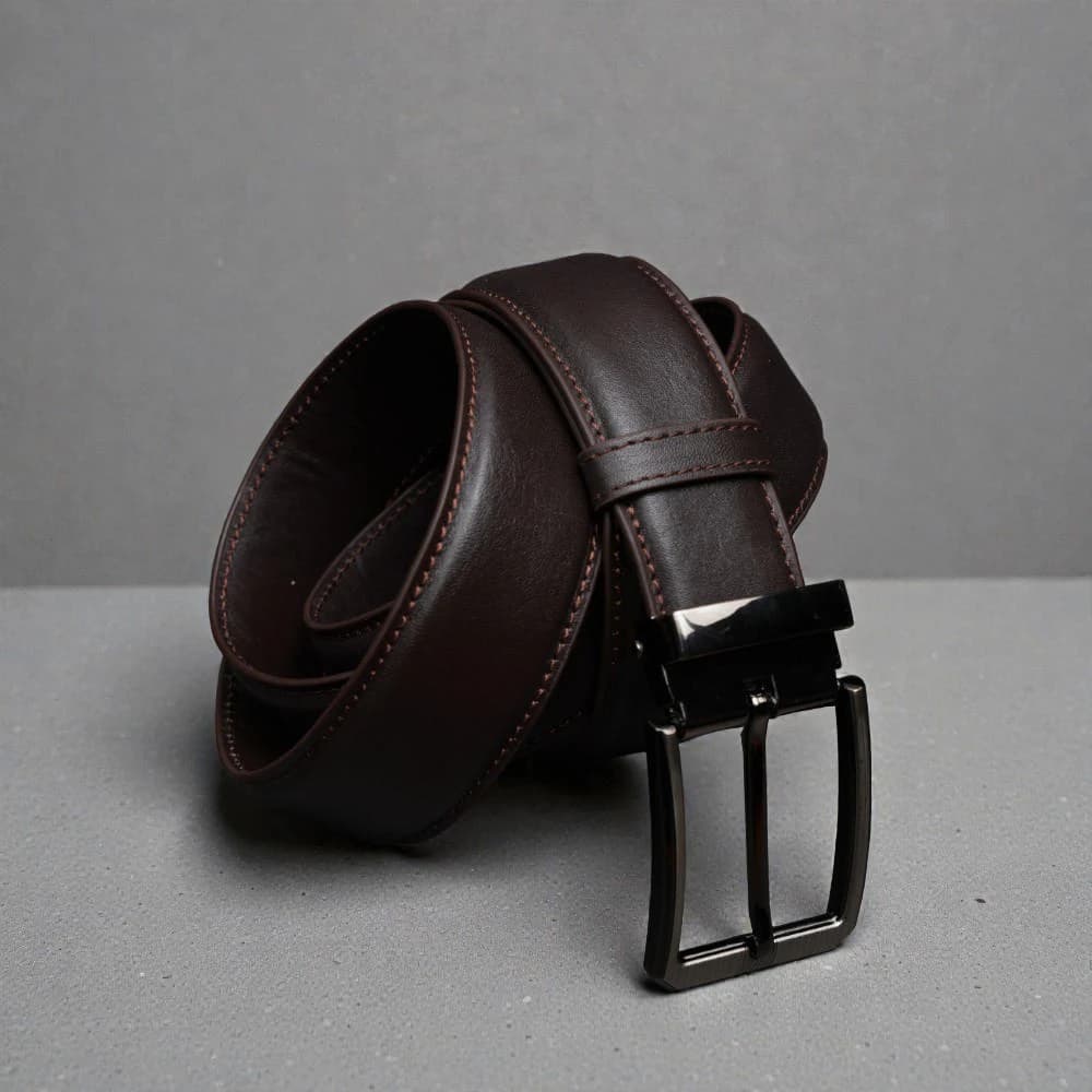 Zays Handcrafted Leather Belt for Men - Full-Grain Cowhide Adjustable Fit Stylish and Long-Lasting Designed for Office Traditional and Casual Use - Sweat-Resistant Anti-Crack Build Ideal for Daily Wear BS104-BC119-Chocolate