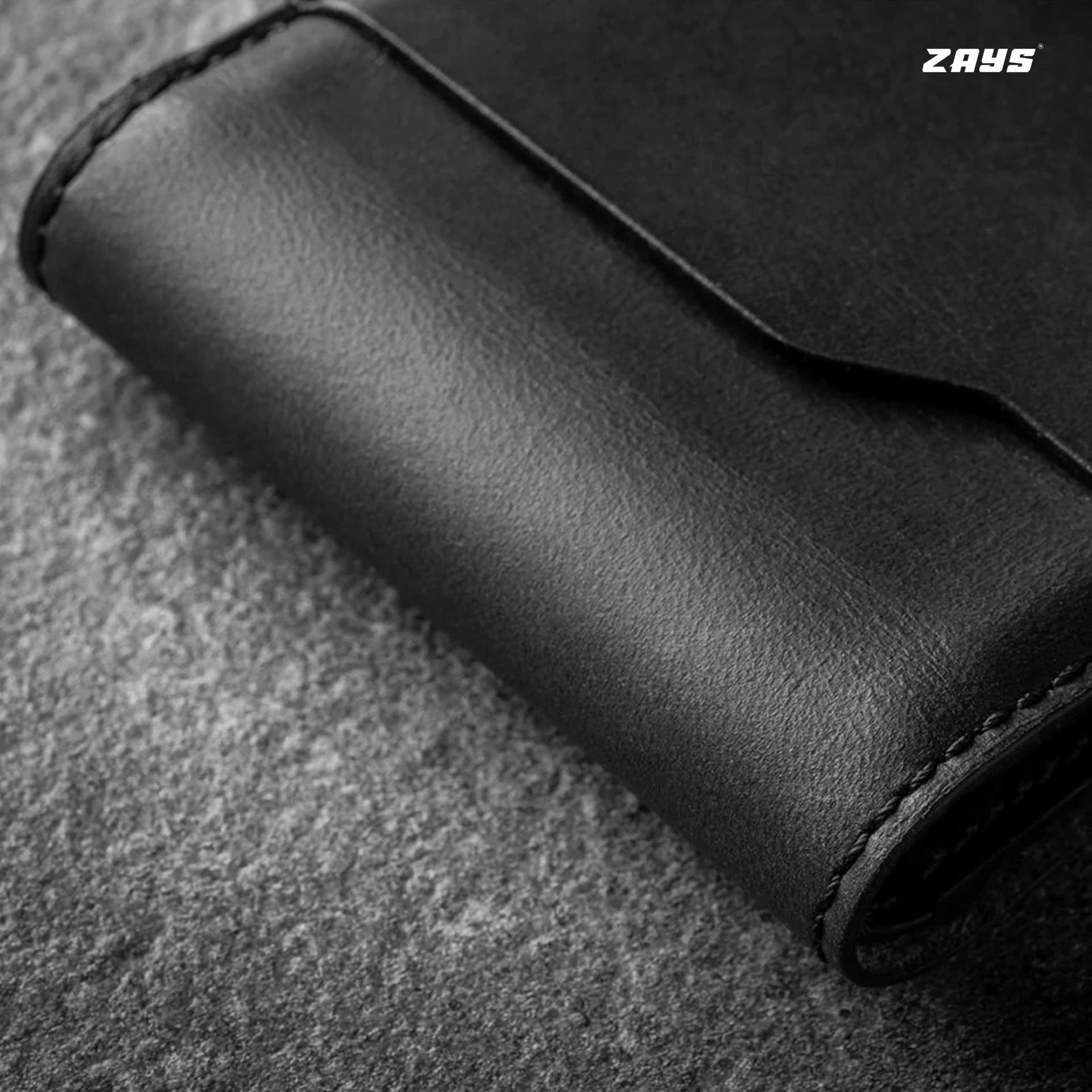 Zays Handcrafted Premium Leather Bifold Short Wallet ZSW101-Black