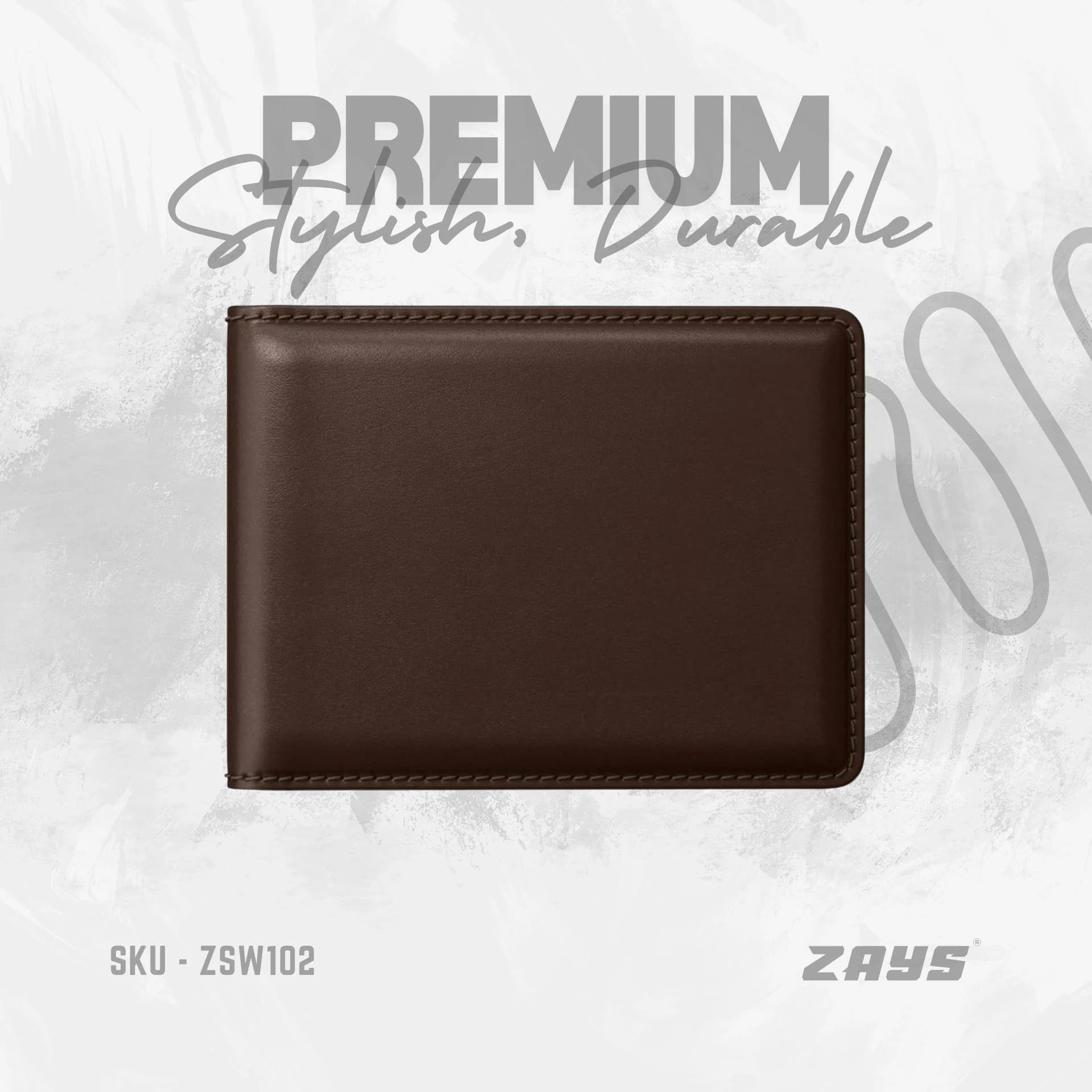 Zays Handcrafted Premium Leather Bifold Short Wallet ZSW102-Chocolate