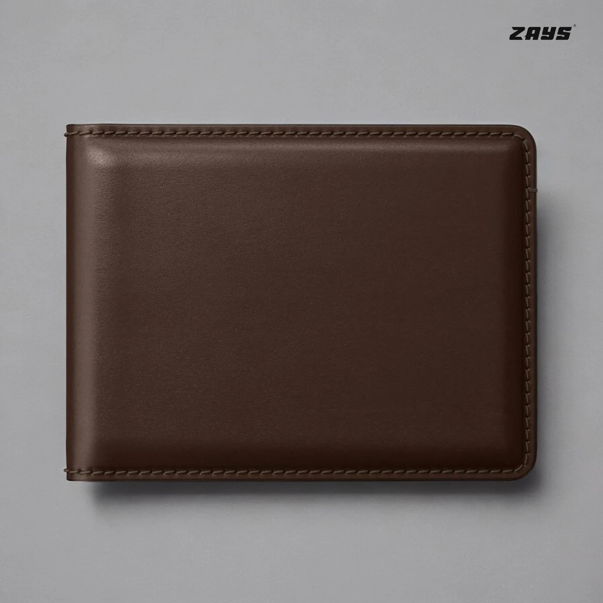 Zays Handcrafted Premium Leather Bifold Short Wallet ZSW102-Chocolate