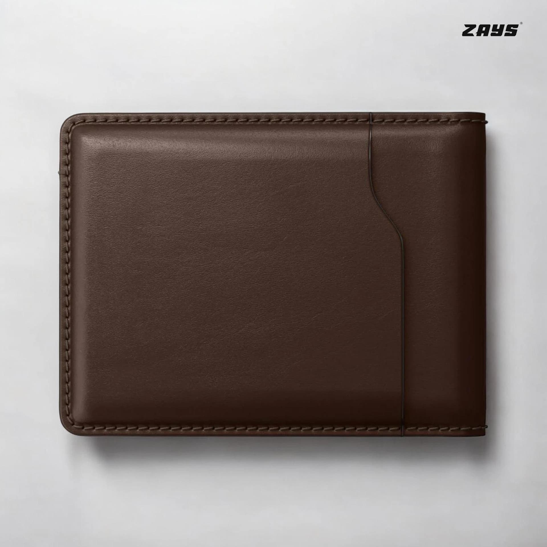 Zays Handcrafted Premium Leather Bifold Short Wallet ZSW102-Chocolate