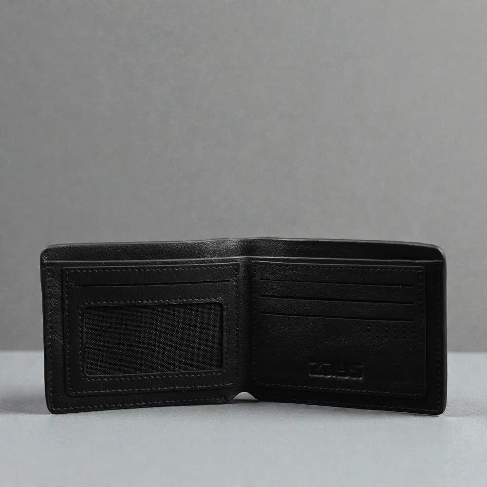Zays Handcrafted Premium Eco-Friendly Leather Bifold Wallet - Slim Durable and Stylish Short Wallet for Unisex ZSW106-Black