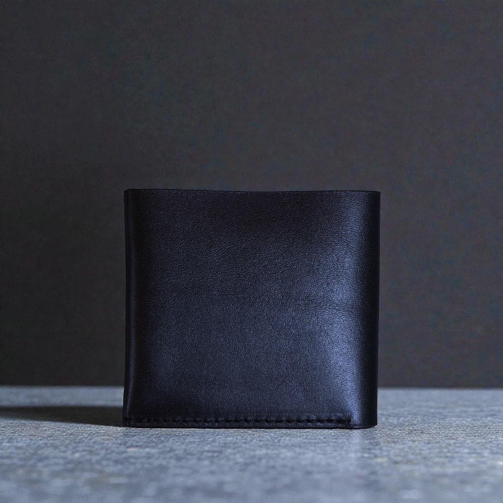 Zays Handcrafted Premium Eco-Friendly Leather Bifold Wallet - Slim Durable and Stylish Short Wallet for Unisex ZSW109-Black Suta