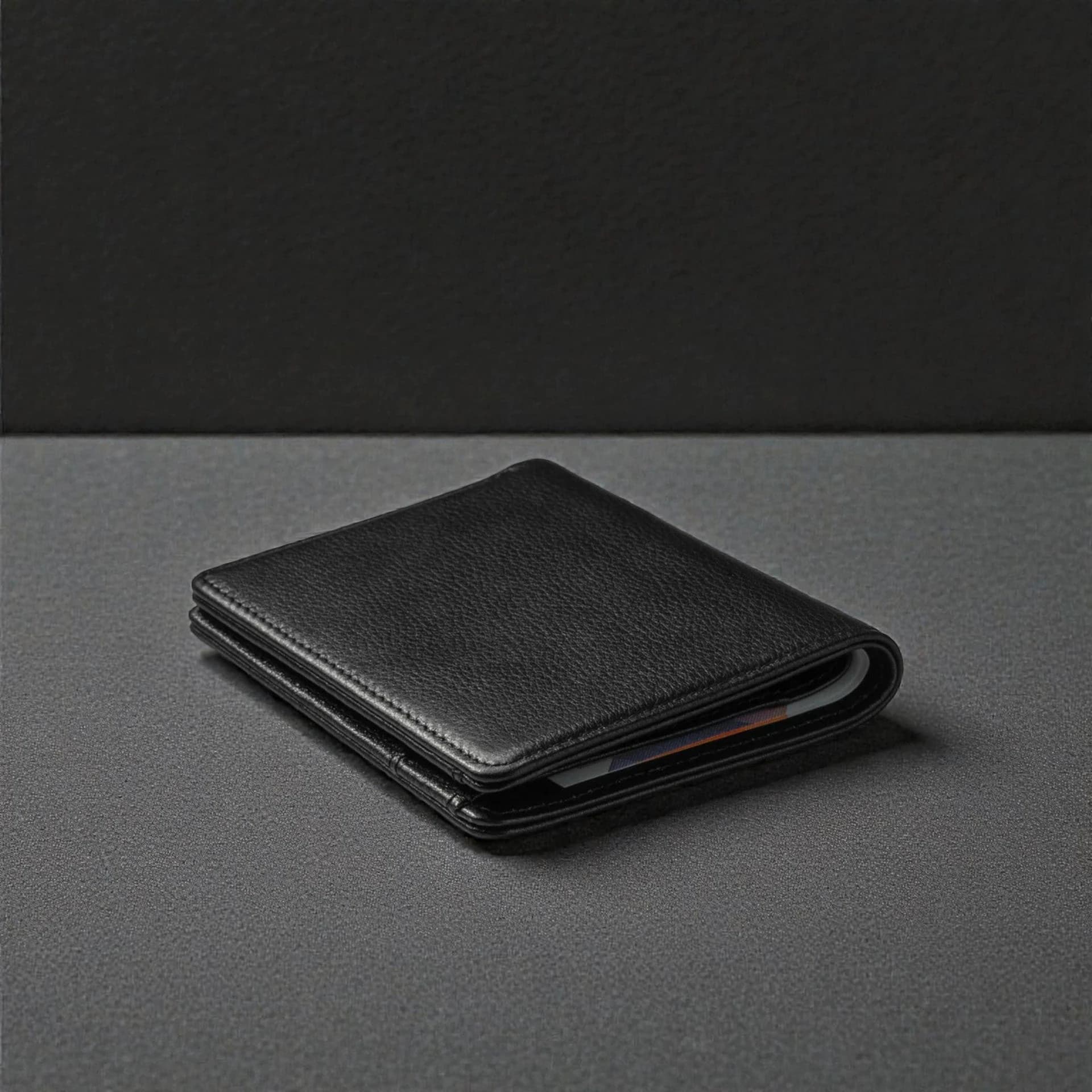 Zays Premium Handcrafted Slim Bifold Leather Short Wallet for unisex - Personalized Top-Grain Leather Wallet - Compact Durable Stylish - ZSW126-Black