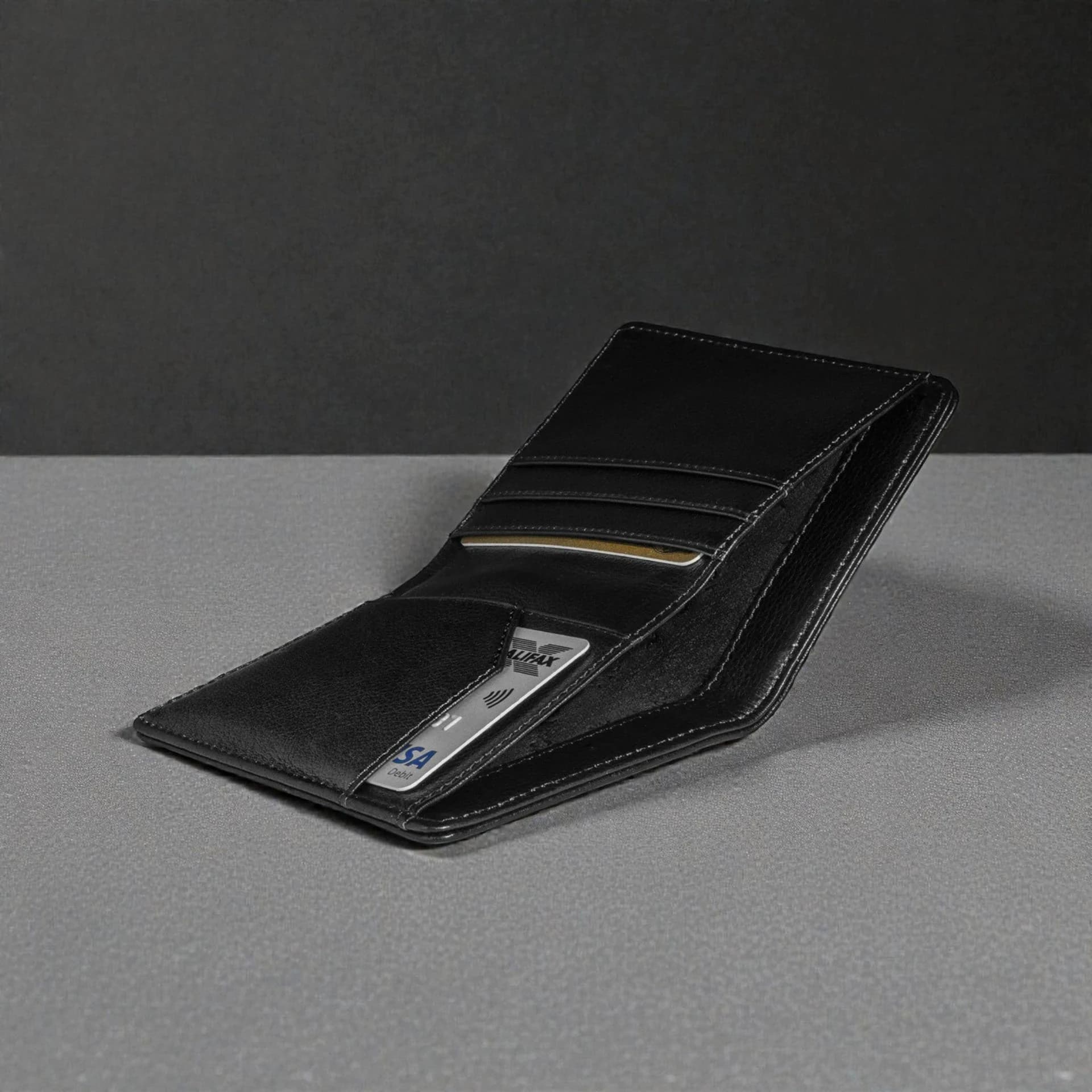 Zays Premium Handcrafted Slim Bifold Leather Short Wallet for unisex - Personalized Top-Grain Leather Wallet - Compact Durable Stylish - ZSW126-Black