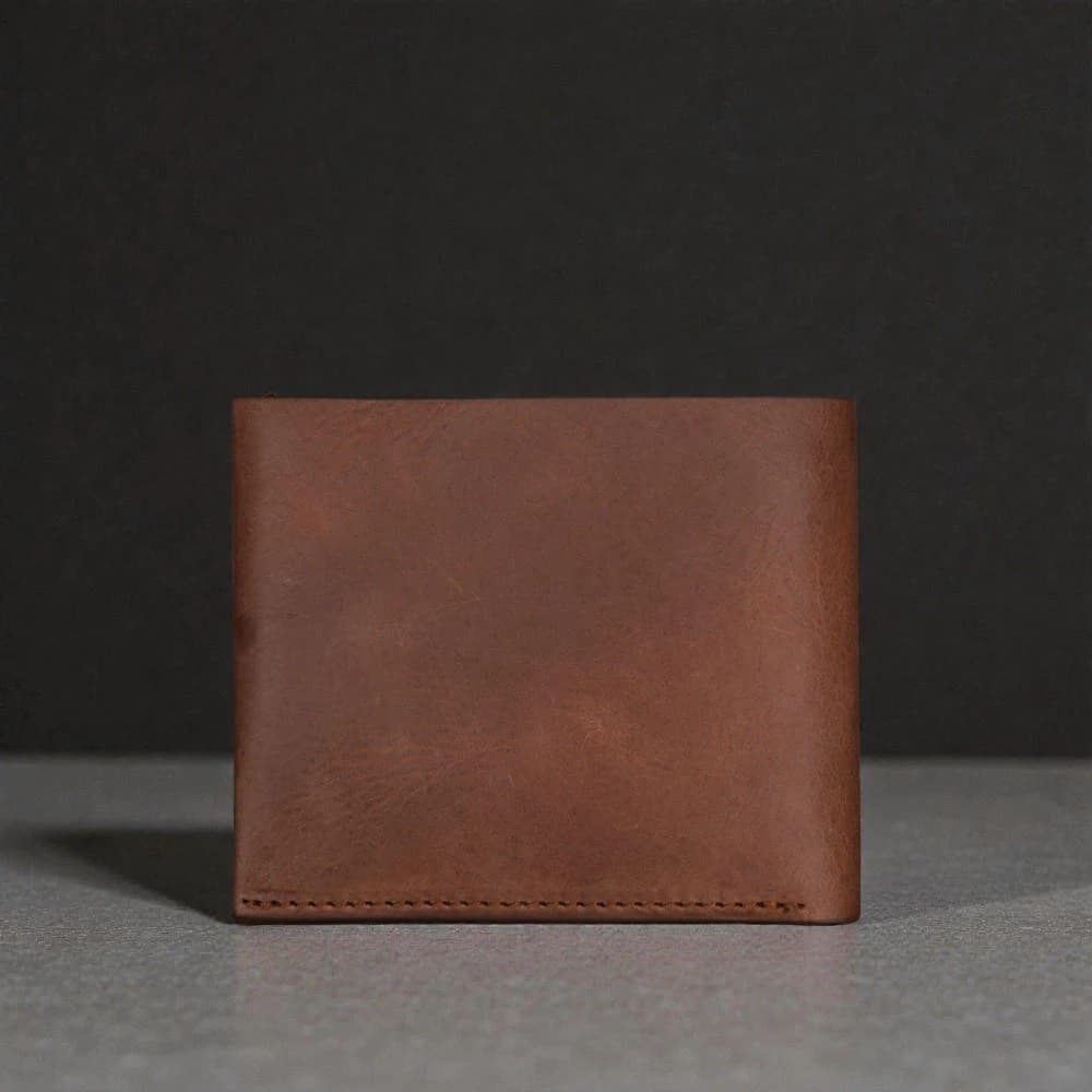 ZAYS Premium Handcrafted Oil Pull Up Leather Slim Bifold Wallet for Unisex - Genuine Cowhide Short Wallet - Super Slim Durable Stylish Everyday Carry - Best Handmade Leather Wallet in Bangladesh - ZSW134-Brown