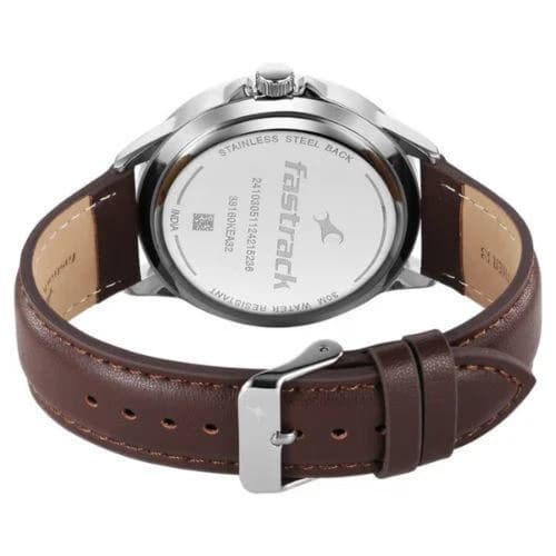 Fastrack 38160SL04 Stunners X Blue Dial Leather Watch For Guys