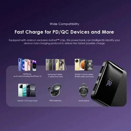 Oraimo Toast 22.5 Byte 10000mAh 22.5W Power Bank (OPB-7100Q)