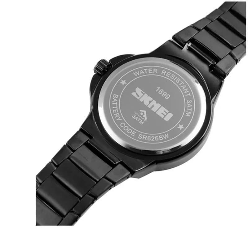 SKMEI 1699 Quartz Luxury Brand Wrist Watch for Men- Black