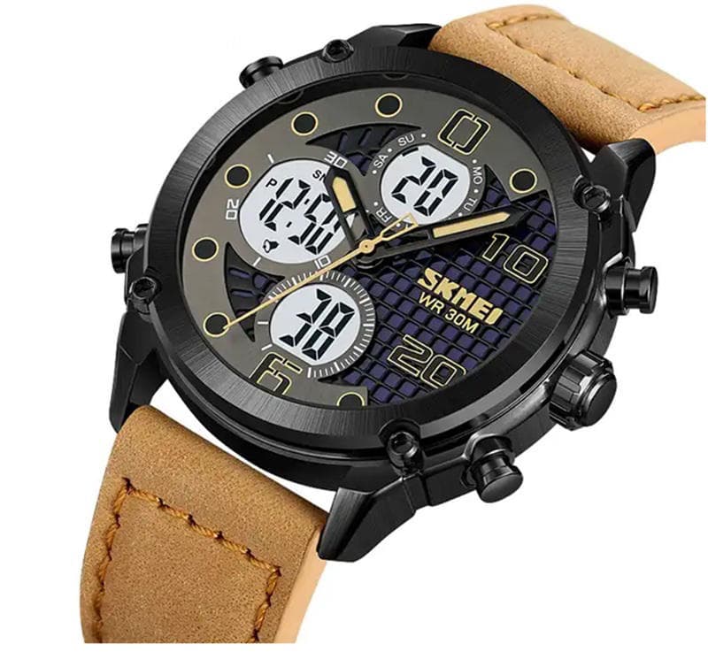 Skmei 1975 Multifunctional Sports Men’s Watch - Black and Brown
